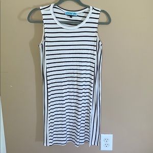 Women’s black and white stripe cotton dress